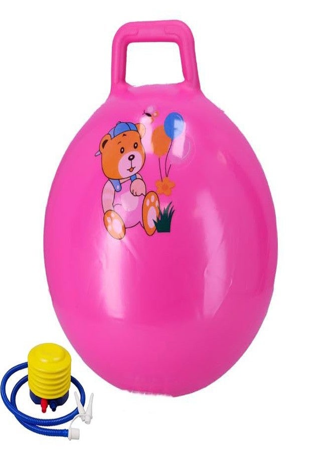 Sisliya Jumping Ball Plain HopperSpring Ball, Hopper Ball for Indoor & Outdoor Use Refillable, Robust, Fitness for Children(65 cm) (Pink) - Image 1